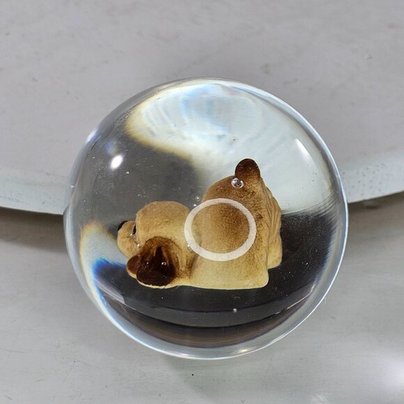 Hagen Renaker Cocker Spaniel Puppy Figurine Sulfide Marble Paperweight Art Glass - Picture 8 of 9